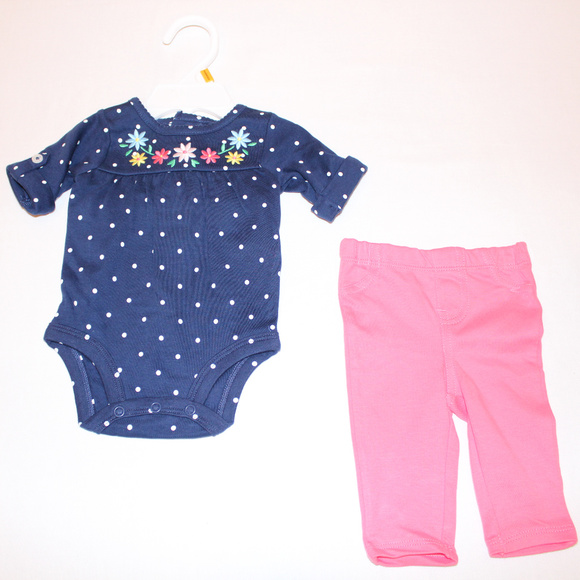 Girls/Carters one piece&Bottom/Blue &pink/nb - Picture 3 of 4